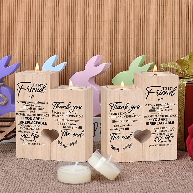 Reversible Wooden Candle Holders - Personalized Gift for Her