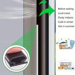 1pc Silicone Rubber Sealing Strip Door Window Weather Stripping Self-adhesive