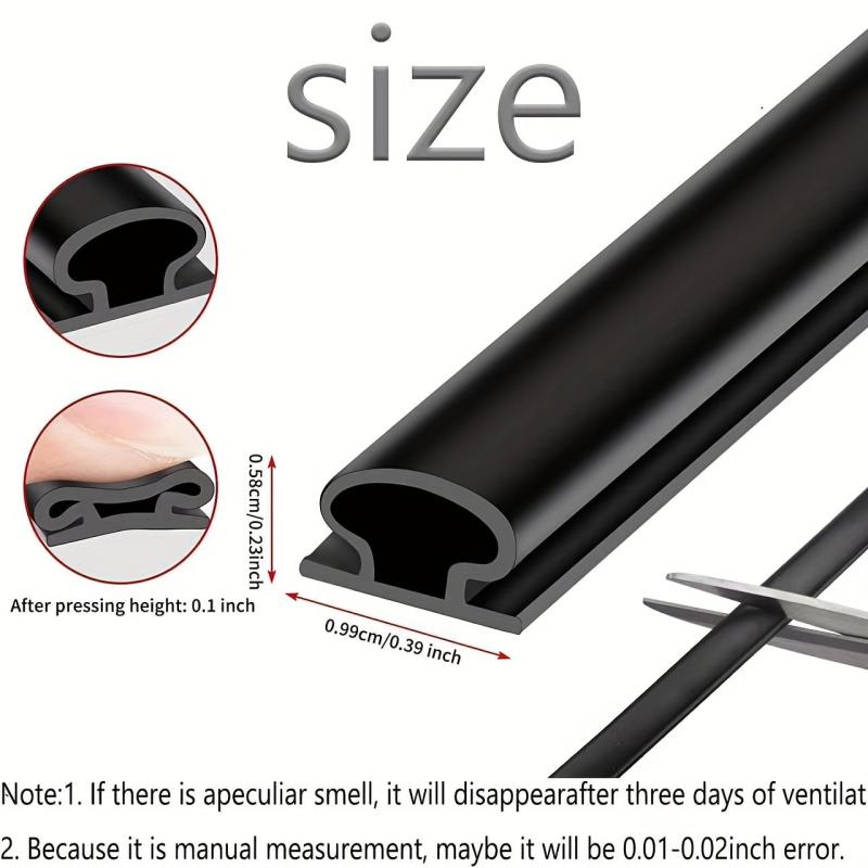 1pc Silicone Rubber Sealing Strip Door Window Weather Stripping Self-adhesive