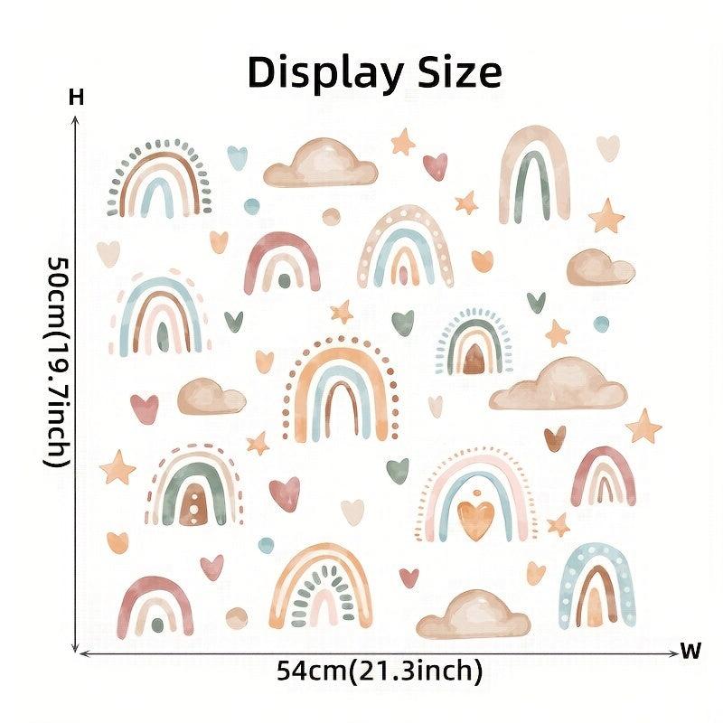 Rainbow Heart Clouds Vinyl Wall Stickers DIY Murals for Room Decor