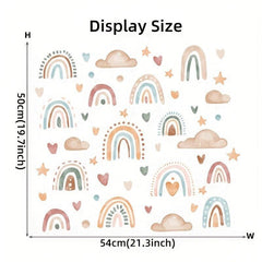 Rainbow Heart Clouds Vinyl Wall Stickers DIY Murals for Room Decor
