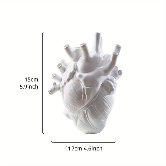 Resin Heart Flower Vase Home Decor Ornament