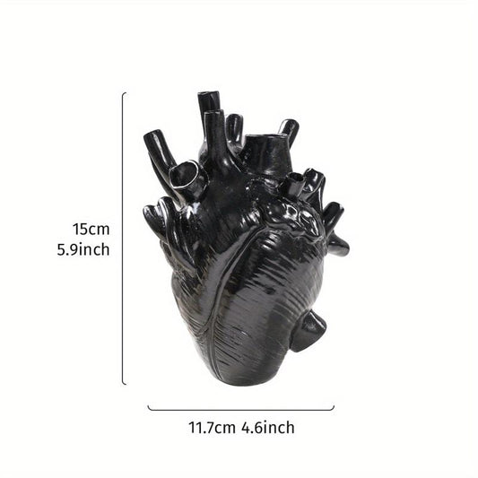 Resin Heart Flower Vase Home Decor Ornament