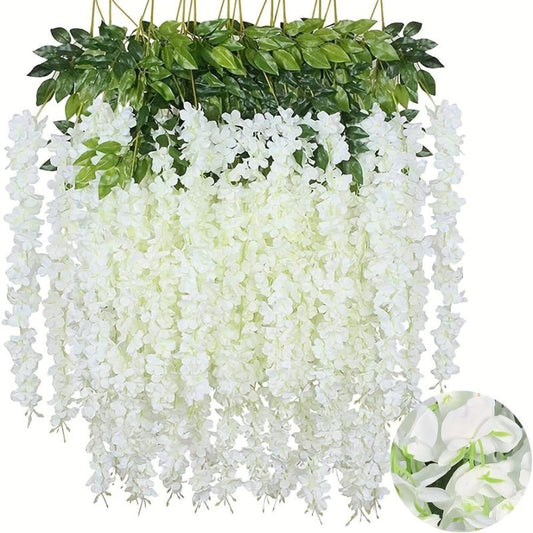 3pcs Wisteria Flower Vines Garland 109 Artificial Wisteria Hanging Flowers