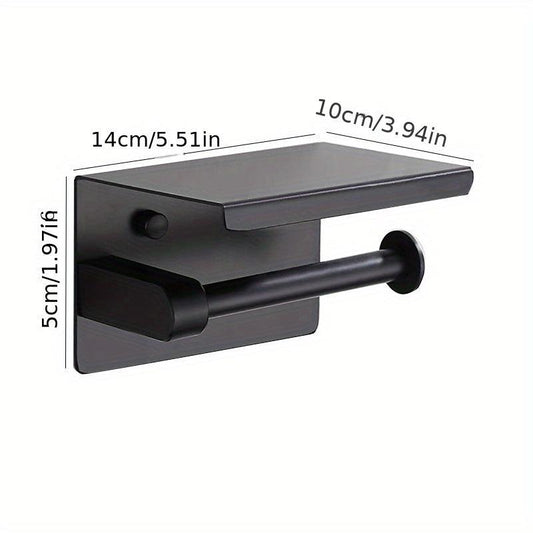 304 Stainless Steel Toilet Paper Holder with Storage Self Adhesive/Screw