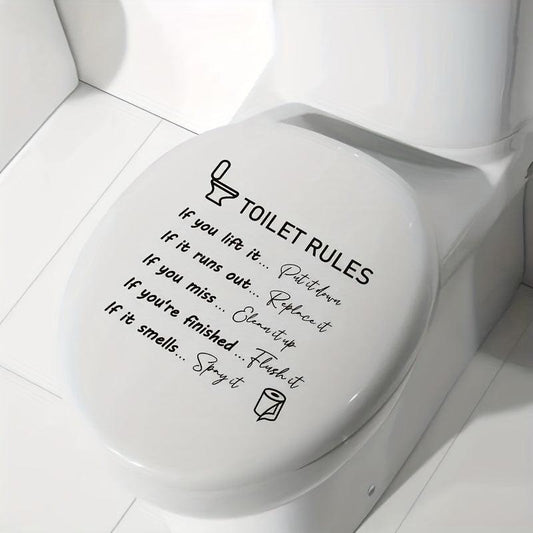 Funny Toilet Sticker Toilet Rules Self Adhesive Decals