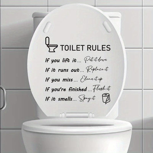 Funny Toilet Sticker Toilet Rules Self Adhesive Decals