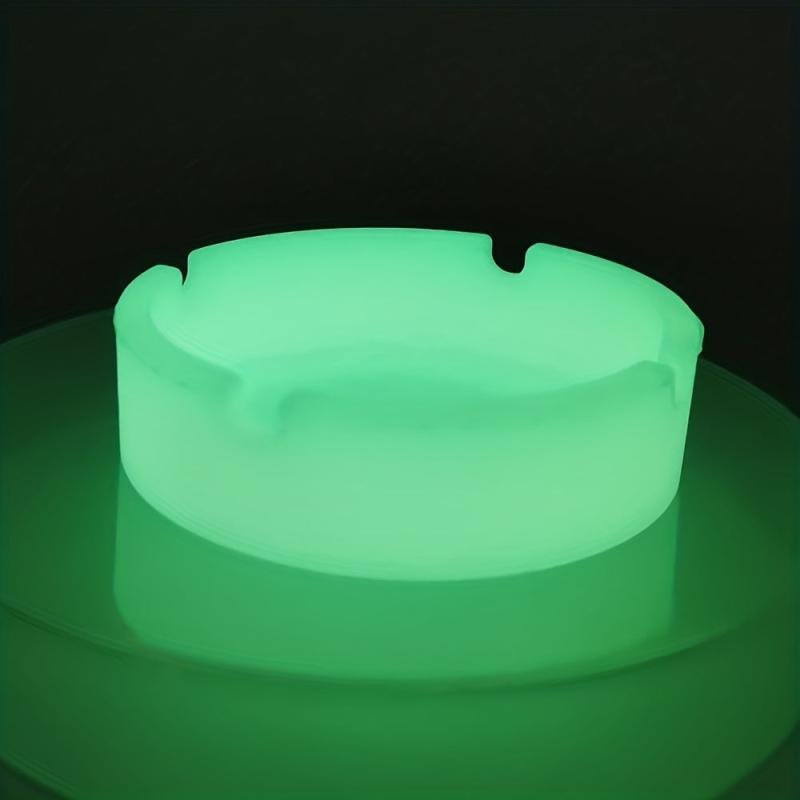 Luminous Silicone Ashtray Resists Temperatures Soft Portable Round Ashtray