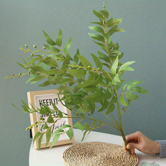 1pc Artificial Leaves Stem Faux Flower Plant Pick DIY Craft Home Decoration