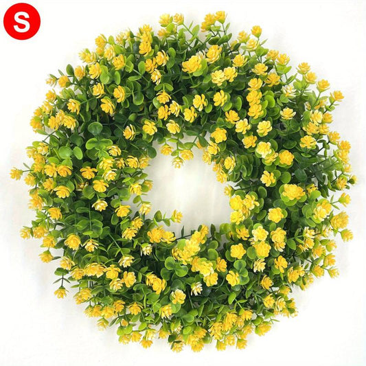 Large Artificial Flower Leaves Wreath for Front Door Hanging