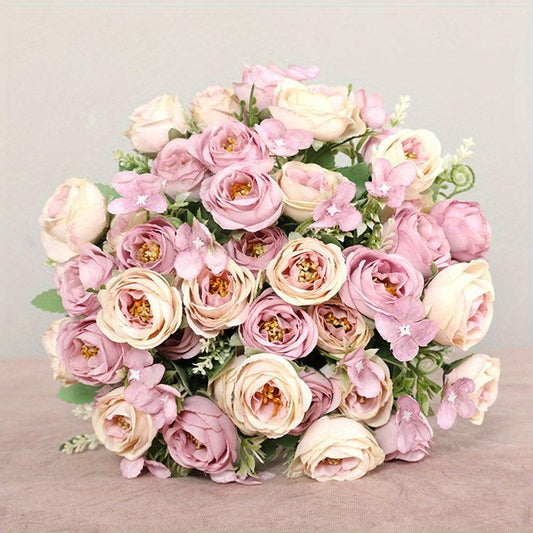 Realistic Artificial Flower 5 Forks 10 Heads DIY Crafts Bridal Bouquets Home Dec