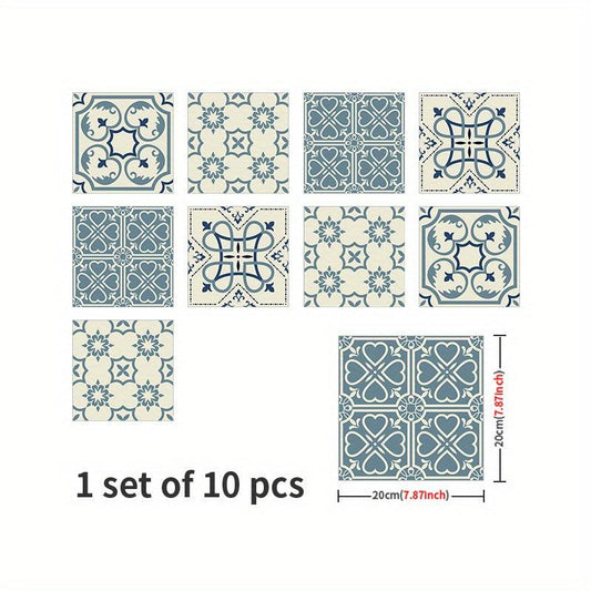 10pcs Non Slip Tile Stickers for Kitchen Bathroom Waterproof Self Adhesive