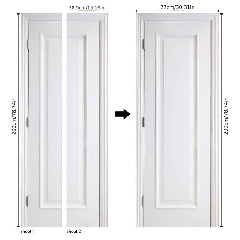 Classic Printed Door Sticker Self adhesive Living Room Bedroom Wall Decoration
