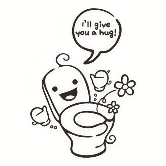 Toilet Print Decal Self Adhesive Wall Sticker Bathroom Decor