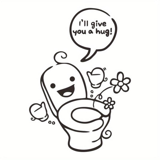 Toilet Print Decal Self Adhesive Wall Sticker Bathroom Decor