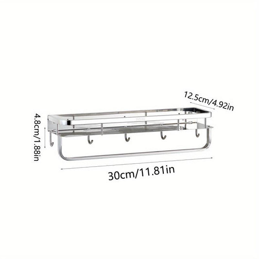 Wall Mounted Bathroom Storage Rack No Drilling Stainless