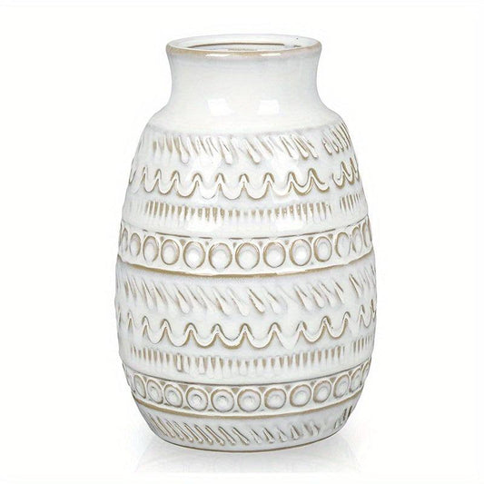 Ceramic Boho Vase for Home Decor - Fireplace/Table Shelf Decoration