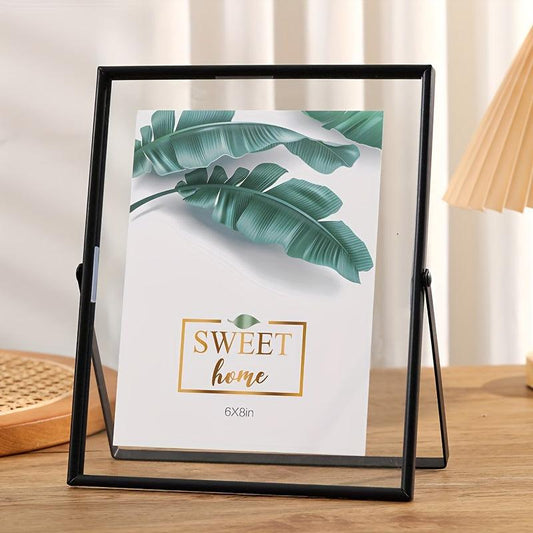 Floating Picture Frame Metal Glass Photo Frame With Stand