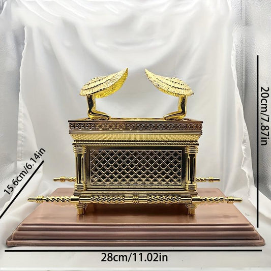 Ark Of The Covenant Figurine Golden Plated Copper Stand