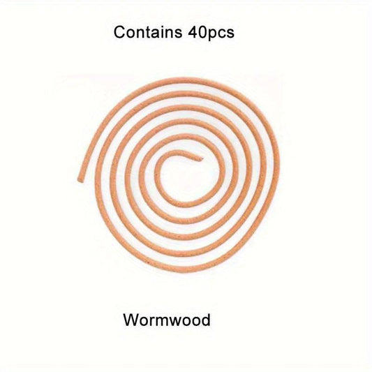 40pcs Natural Sandalwood Coil Traditional Agarwood Home Incense