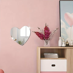 Modern Love Shape Plastic Wall Decorative Mirror Wall Stickers