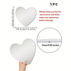 Modern Love Shape Plastic Wall Decorative Mirror Wall Stickers