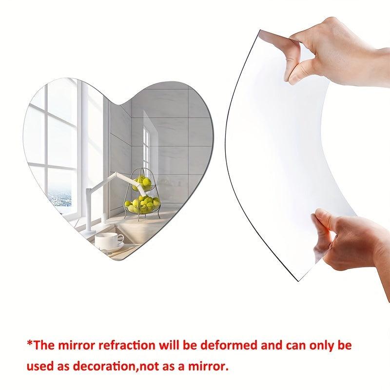 Modern Love Shape Plastic Wall Decorative Mirror Wall Stickers