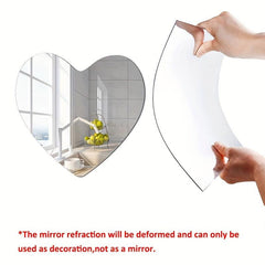 Modern Love Shape Plastic Wall Decorative Mirror Wall Stickers
