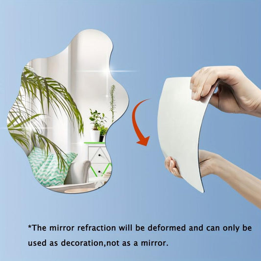 Modern Plastic Wall Mirror Stickers for Room Desk Living Room Bathroom