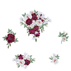 Flower Rose Printed Self Adhesive Wall Sticker Peony Bedroom Living Room Decor