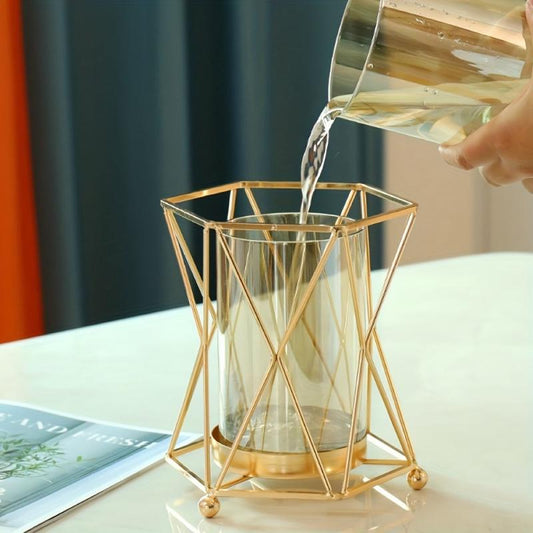 Geometric Clear Flower Vase Modern Home Decor