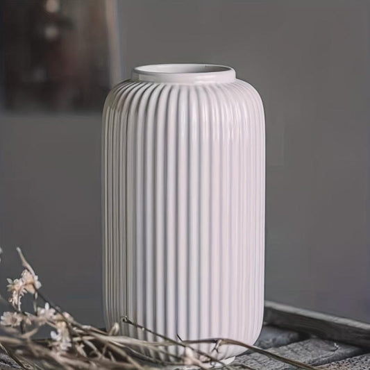 Striped Ceramic Vase Modern Decor Home Accent