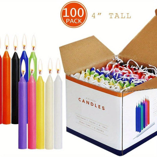 100pcs Colorful Mini Taper Candles for Rituals Spells Wax Play