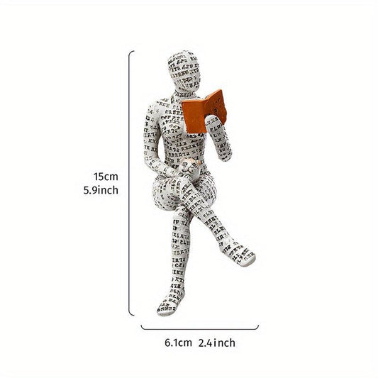Letter Carving Reading Woman Decoration Ornament Resin Craft for Dining Table