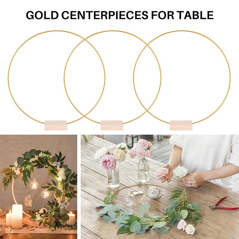 10pcs 30 48 Cm Metal Floral Hoop Centerpieces For Table Metal Wreath Ring