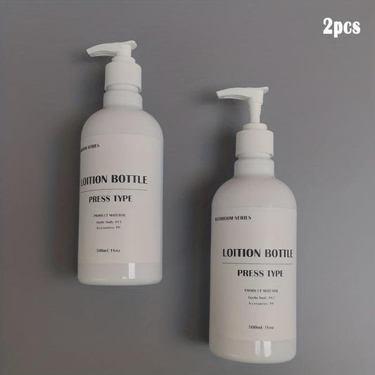 2pcs 16oz Sub Bottles Lotion Bottle Pump Refillable Empty Shampoo Dispenser