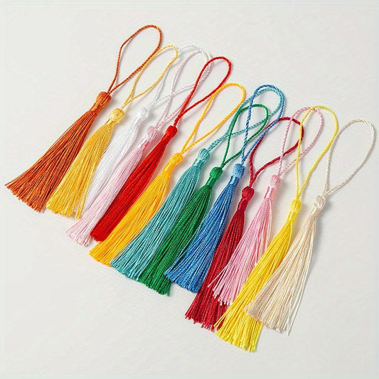 50pcs Tassels 3 1inches Long Polyester Pendant Craft Bookmark KeyChain Tassels
