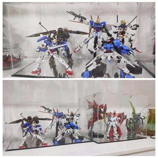 Mirror Base Display Box for Toy Figurines Protection