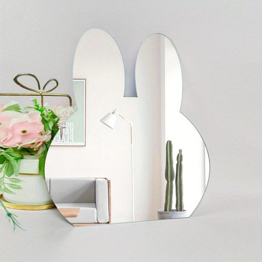 Rabbit Mirror Cartoon Animal Plastic Wall Stickers for Kids Rooms