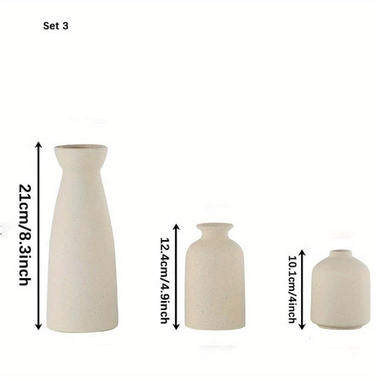 Set of 3 Small Flower Vases Modern Boho Home Decor