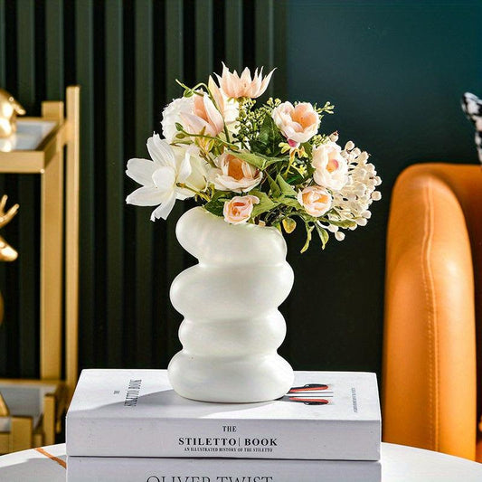 Nordic Spiral Vase for Flower Arrangement Glaze Porcelain Home Decor