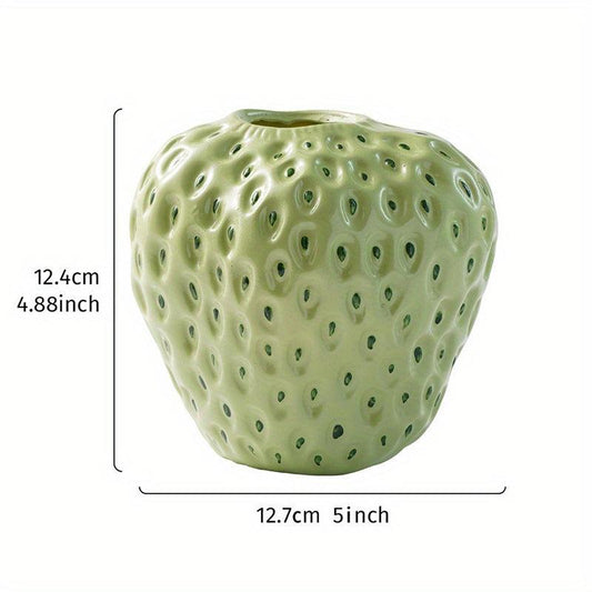 Handcrafted Resin Strawberry Vase for Home Decor