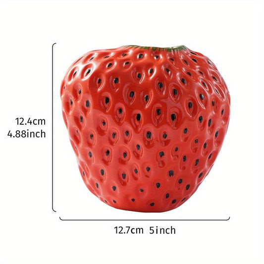 Handcrafted Resin Strawberry Vase for Home Decor