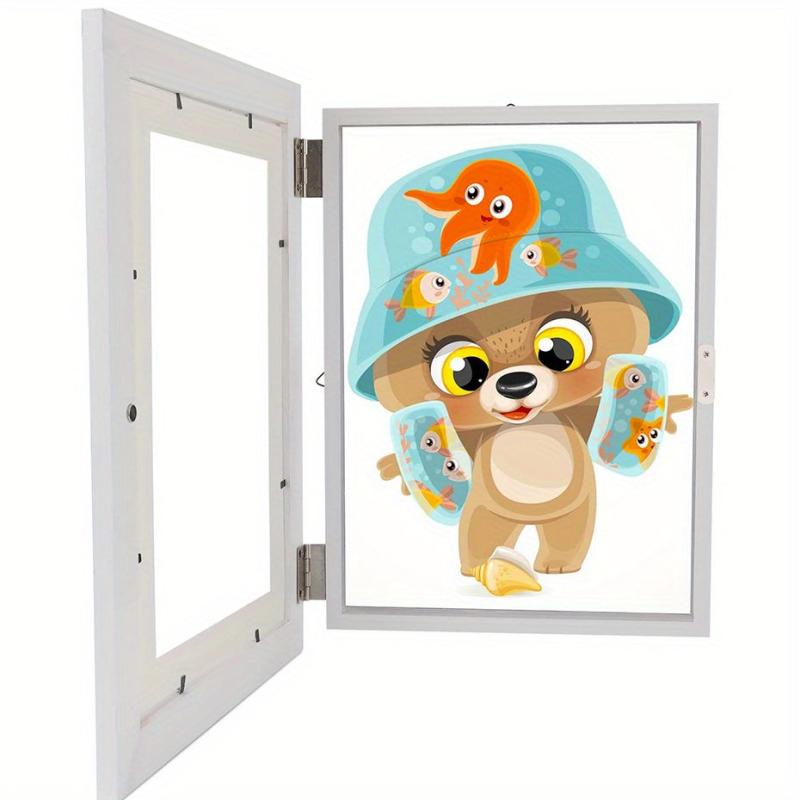 Kids Art Frame Front Opening Changeable Storage Frames A4 Hang