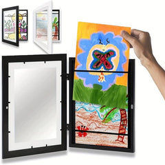 Kids Art Frame Front Opening Changeable Storage Frames A4 Hang