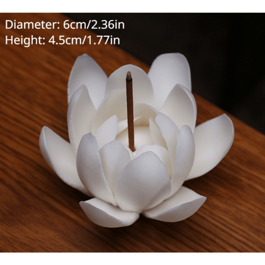 Ceramic Lotus Incense Burner Holder for Home Decor