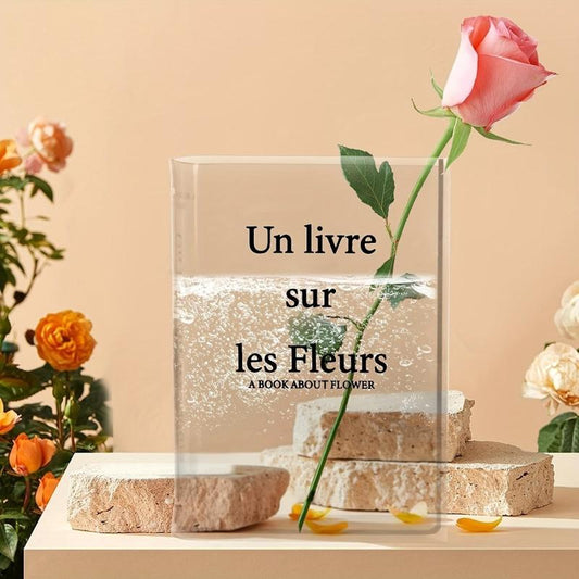 Clear Book Vase For Flowers Acrylic Clear Book Vase