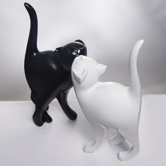 Raised Tail Cat Decoration Fun Ornament for Home Decor