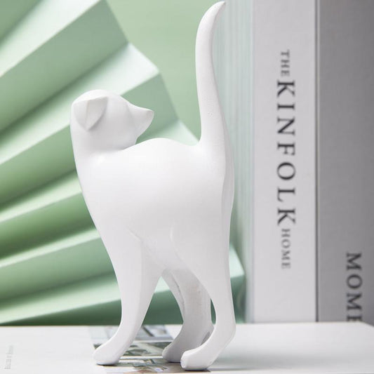 Raised Tail Cat Decoration Fun Ornament for Home Decor