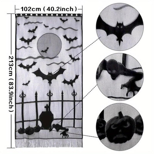 Halloween Lace Mesh Decorations Tablecloth Curtain Home Supplies